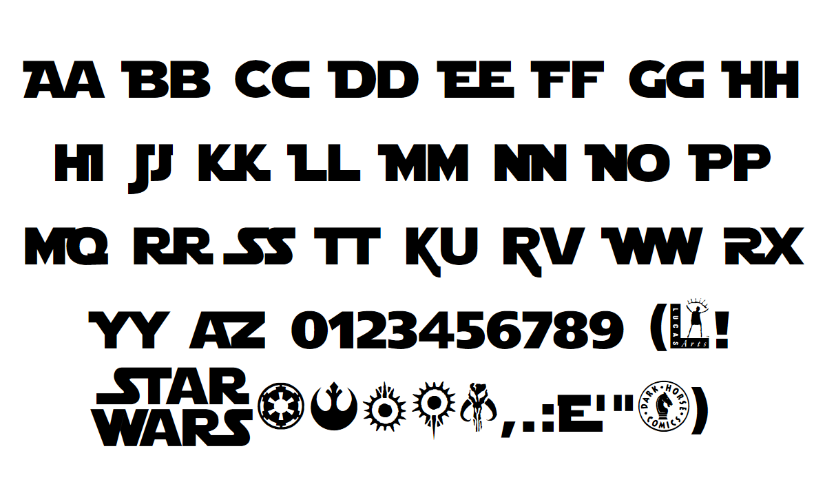 star wars like font in extensis